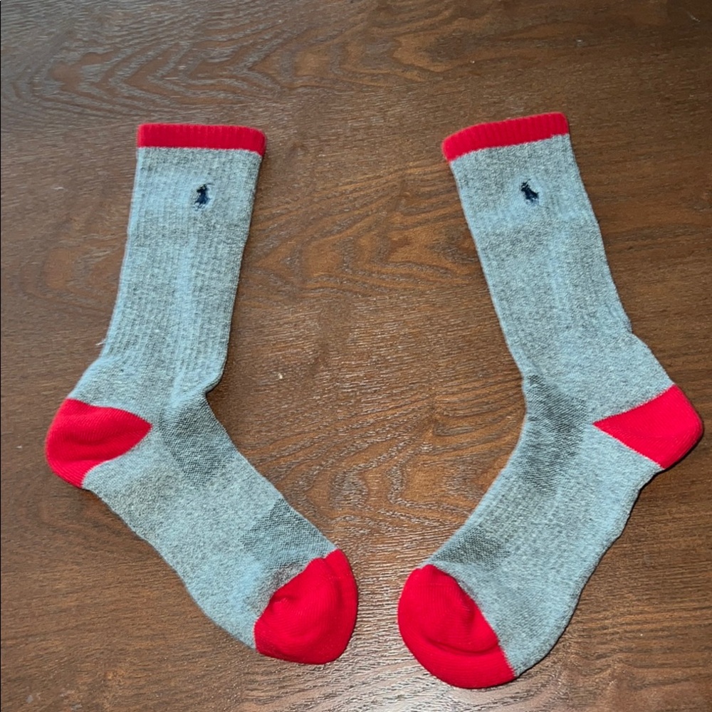 Polo by Ralph Lauren Gray and Red Men's Socks